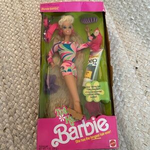 1991 Vintage Mattel Totally Hair Barbie Longest Hair Ever Blonde #1112
